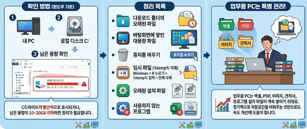 사무실 PC 느려짐? 컴퓨터가 느려졌을 때 체크리스트 5가지
